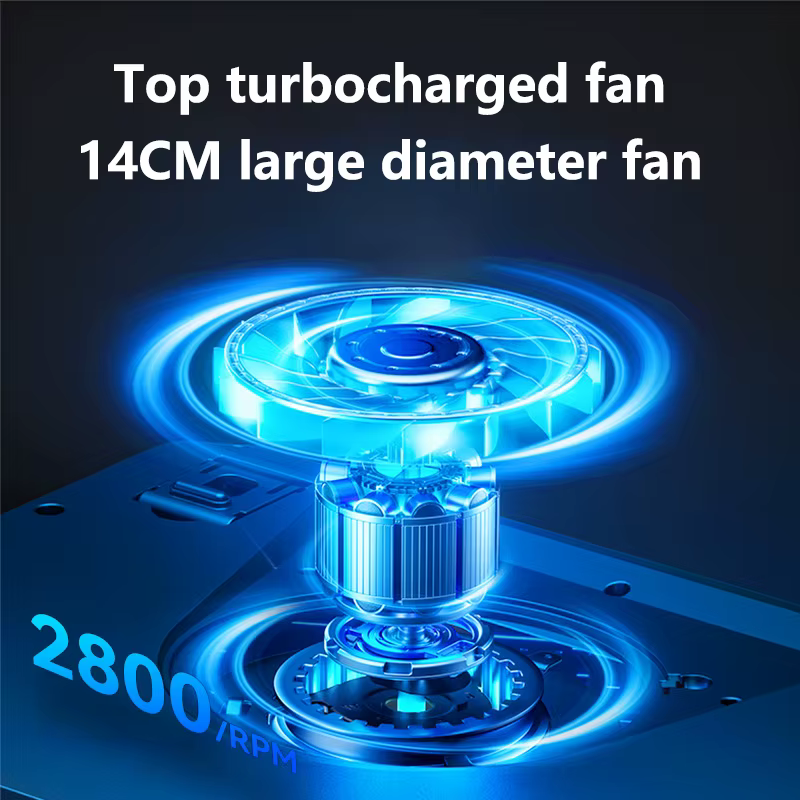 Refroidisseur pour ordinateur portable de jeu V12 RGB avec ventilateur à turbine puissant de 5