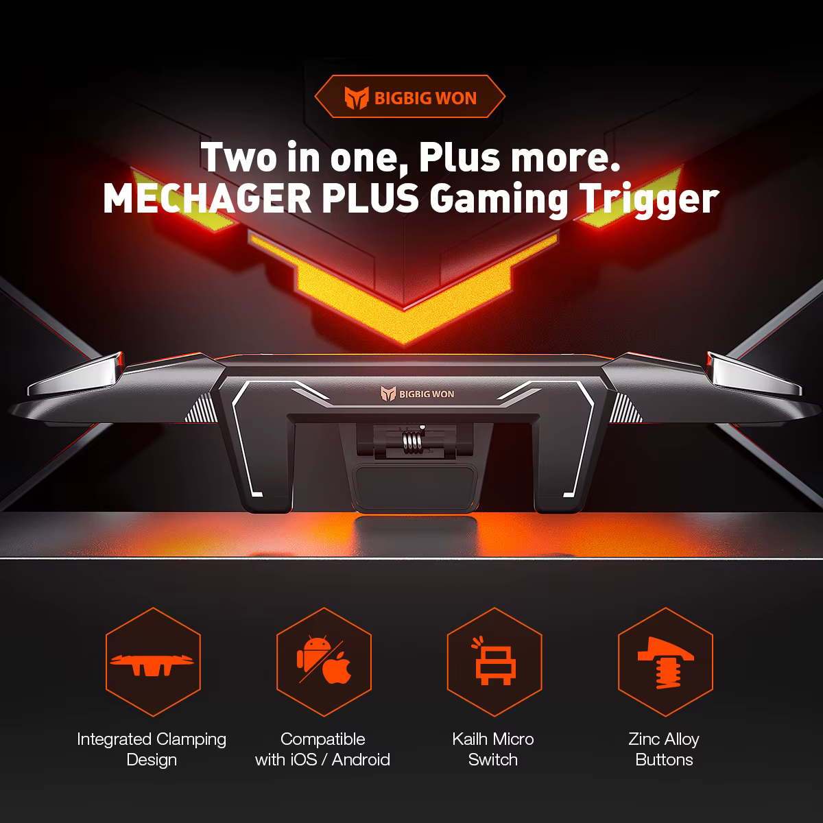 BIGBIG WON Mechager Plus M3 contrôleurs de déclencheurs de jeu mobiles serrage intégré Plug and Play pour téléphone iOS Android