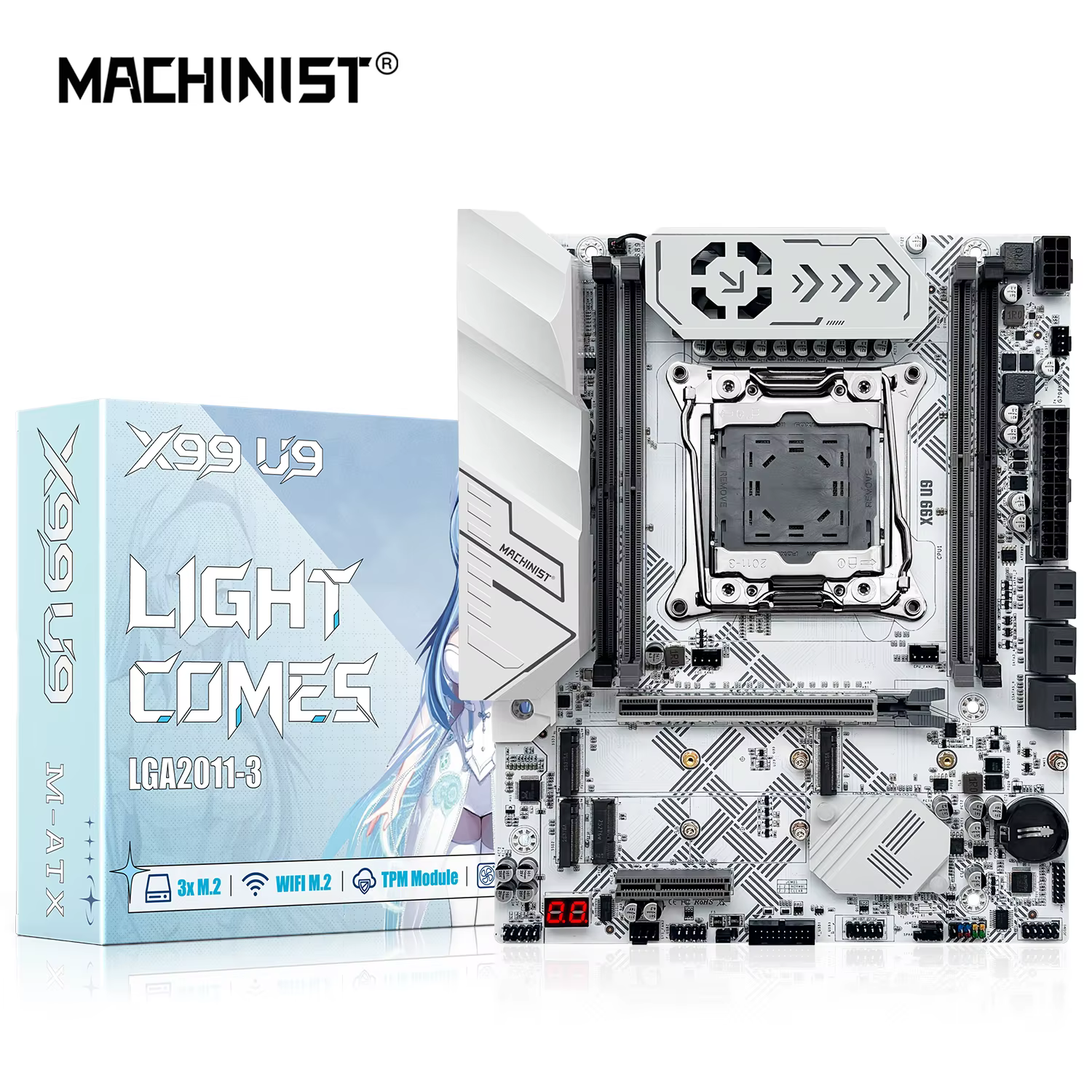 Nouveau X99 U9 MACHINIST X99 Kit de carte mère en option LGA2011-3 Xeon E5 2630 V4 CPU prise en charge TPM2.0 DDR4 mémoire NVME M.2 usb3.0