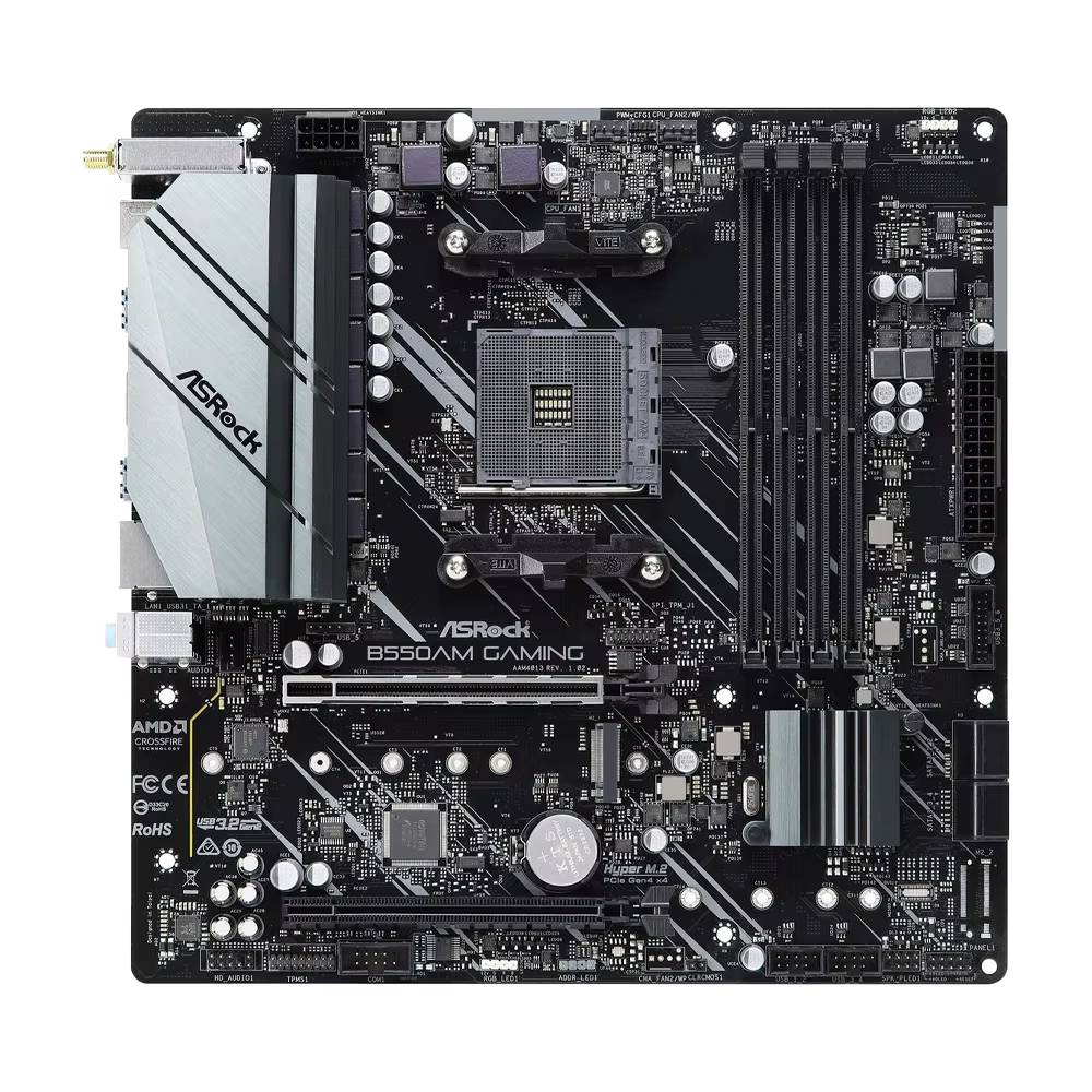 Carte mère ASRock B550AM GAMING prend en charge les processeurs 3600 5600G 5700X 5700x3D 5800X3D AMD B550 AM4 DDR4 HDMI M.2 mATX PCIe 4.0