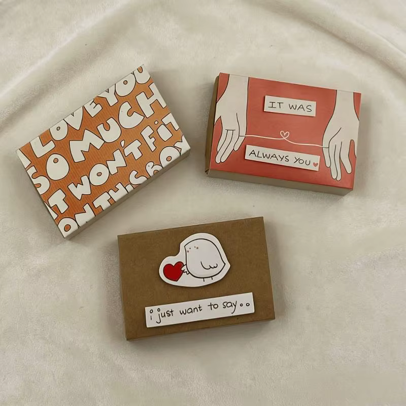 1 pièce - Boîte à messages romantique « Je t'aime » - Cadeau fait main - Carte pour la Saint-Valentin, anniversaire, mariage - Surprise pour elle/lui ​