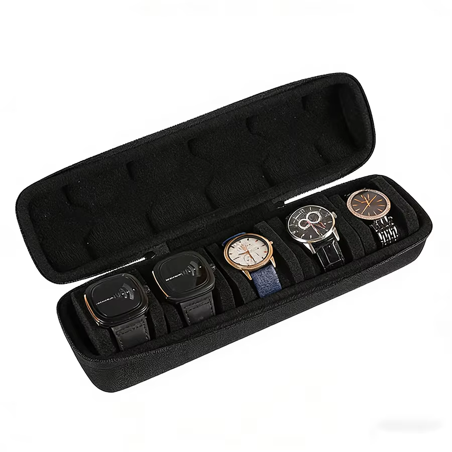 Boîte de rangement pour montres pour hommes, étui de voyage portable pour montres, support de présentation pour montres-bracelets avec système anti-déplacement