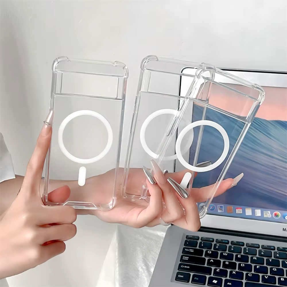 Coque de téléphone magnétique transparente, étui de protection en acrylique pour Charge sans fil Magsafe, pour Google Pixel 8 9 10 Pro XL 9A 7A 8A 6 6A