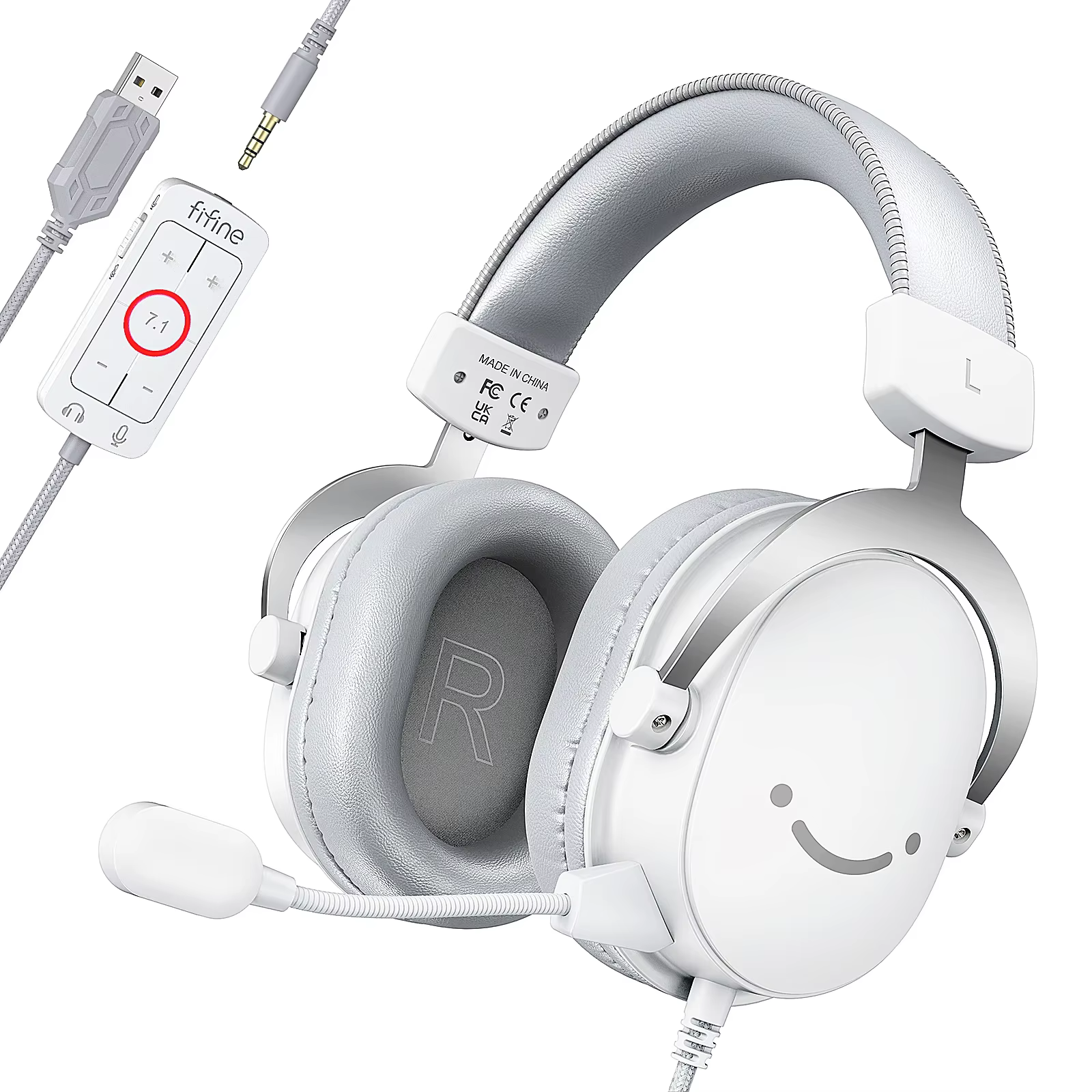 FIFINE – casque de jeu USB avec son Surround 7.1/prise 3.5mm/Microphone