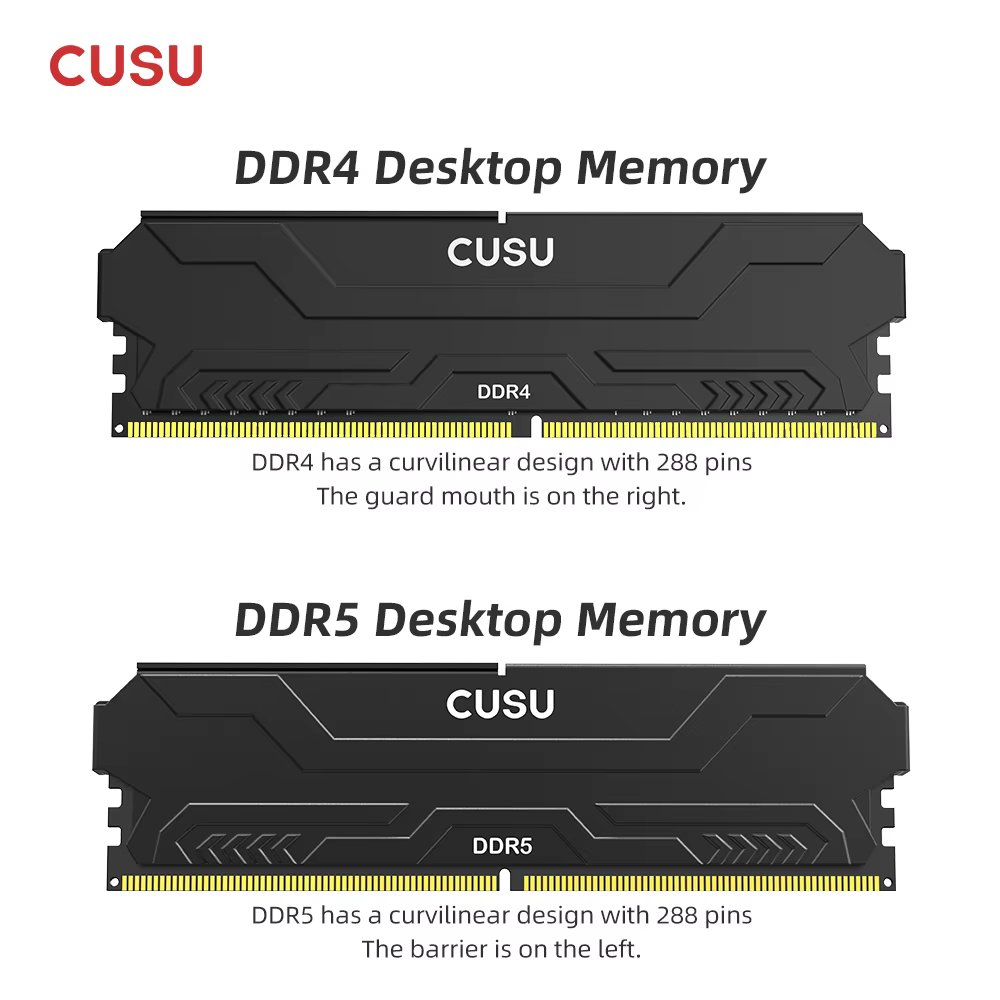 CUSU RAM DDR4 8GB 16GB mémoire 3200MHz 3600MHz DDR5 5600MHz 6400MHz Ram de bureau 288pin Udimm pour carte mère Intel AMD