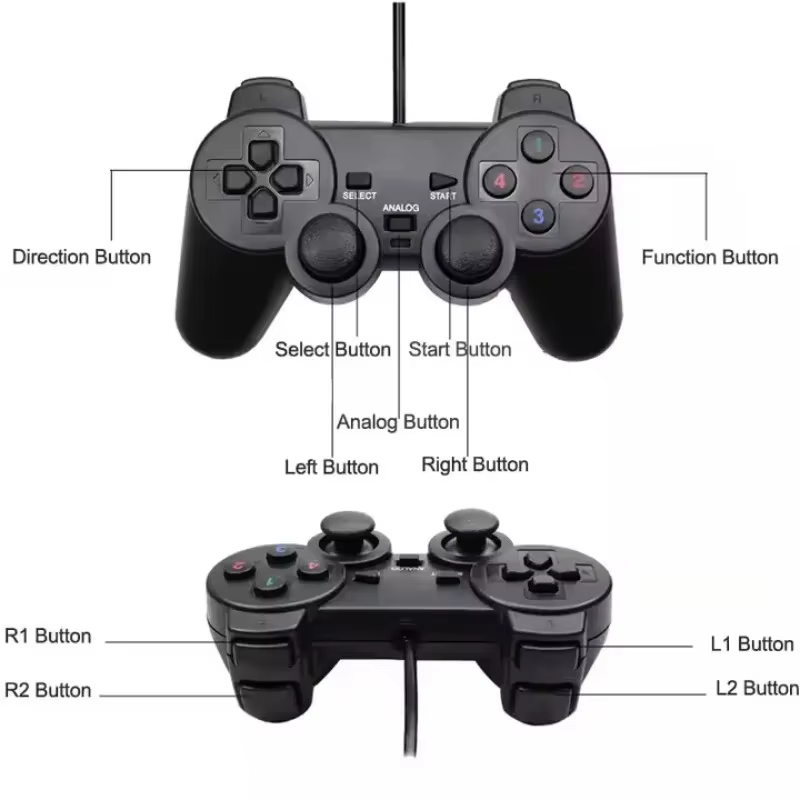 Manette de jeu filaire USB pour WinXP/Win7/Win8/Win10