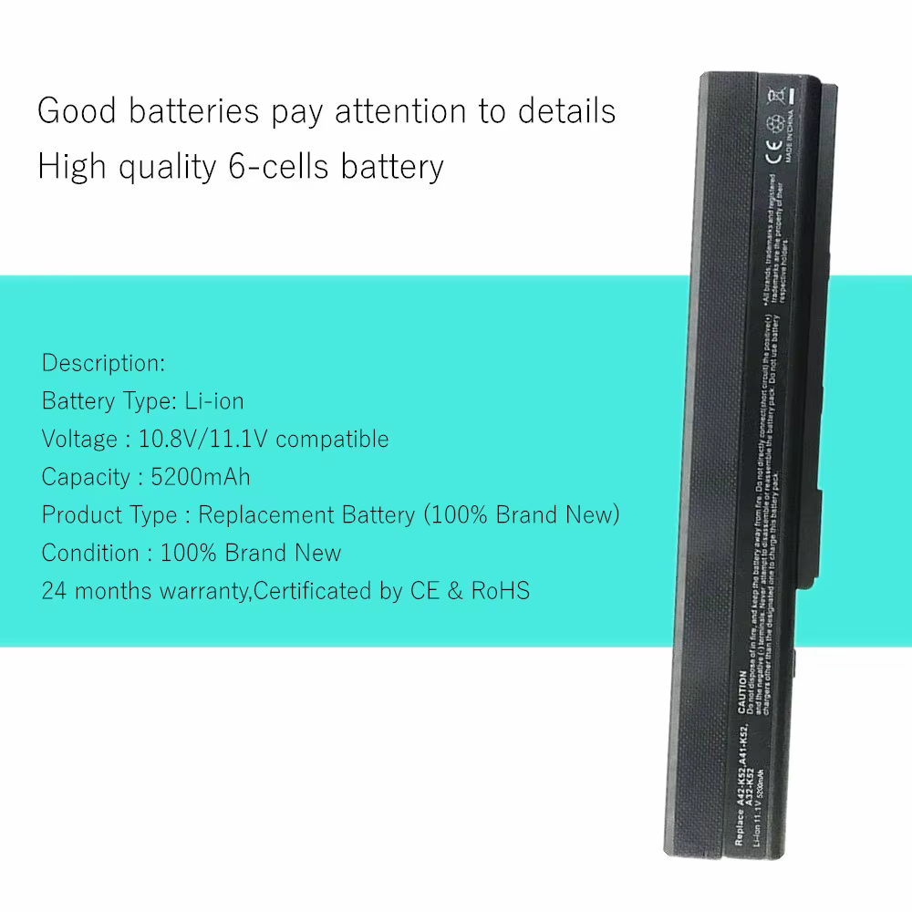 Batterie d'ordinateur portable Pour A31-K52 A32-K52 Bali K52D X52F K52DE K52J X42F X52JC X52J K52S K52N X42D X52D