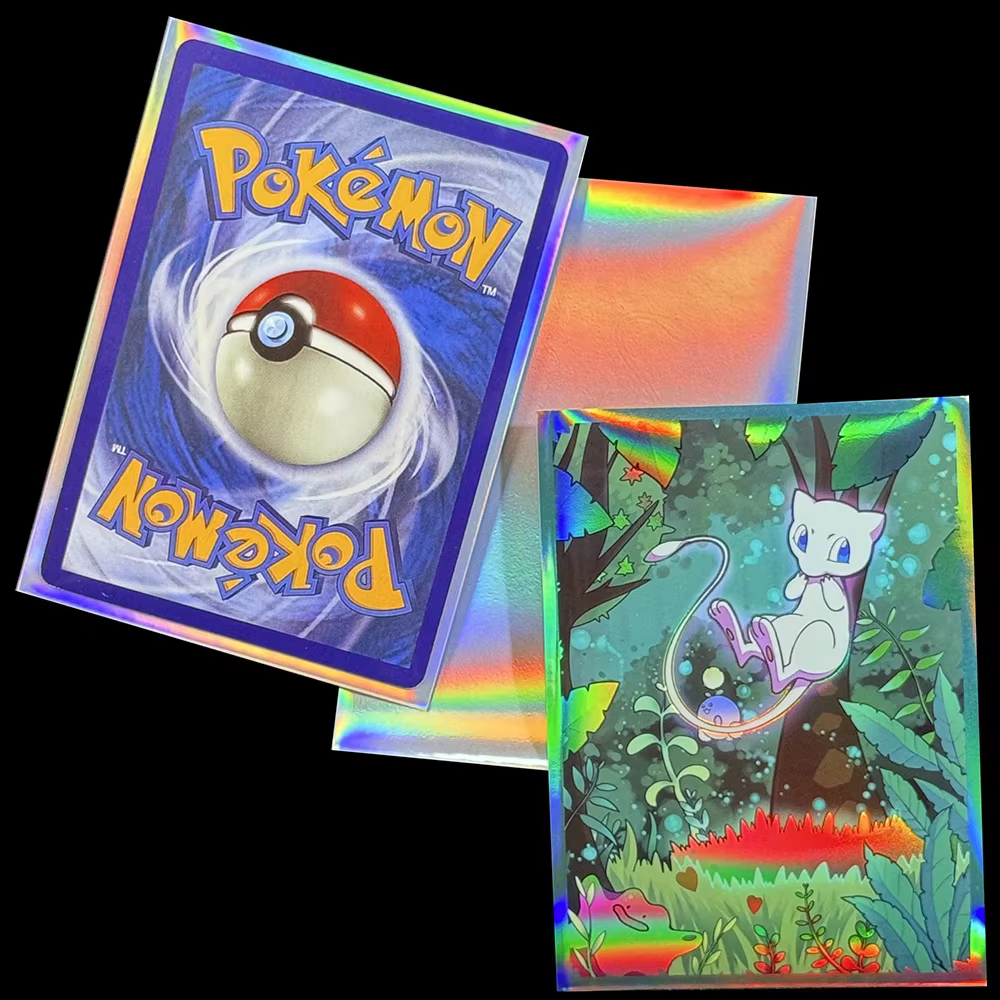Juste de protection holographique Mewtwo pour jeu de table, manchon PTCG, carte nette, laser, argent, astronomique, ensemble de feuilles WS, 67x92mm, 60 pièces