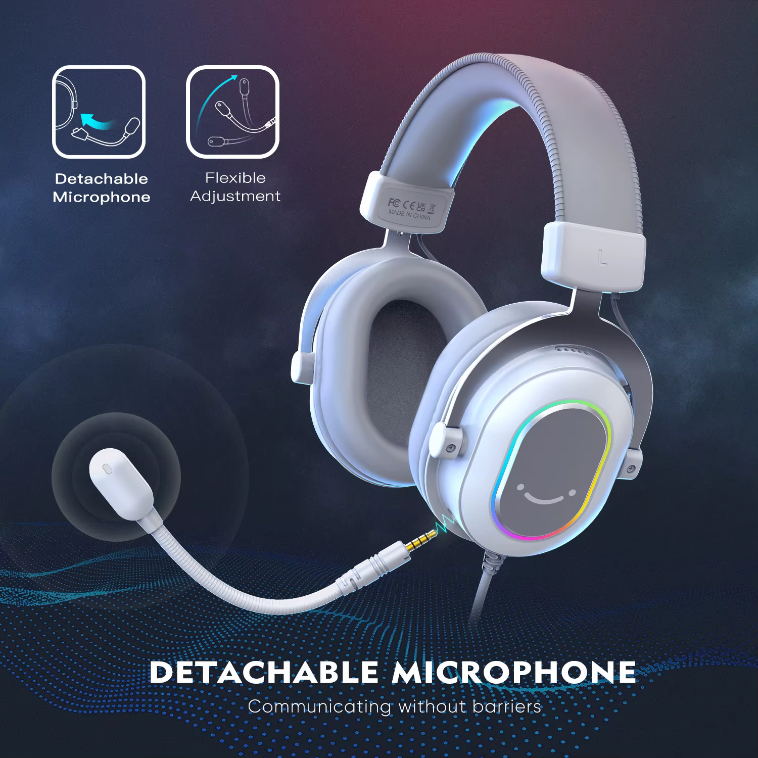 Casque de jeu FIFINE RGB avec son Surround 7.1/3-EQ/MIC