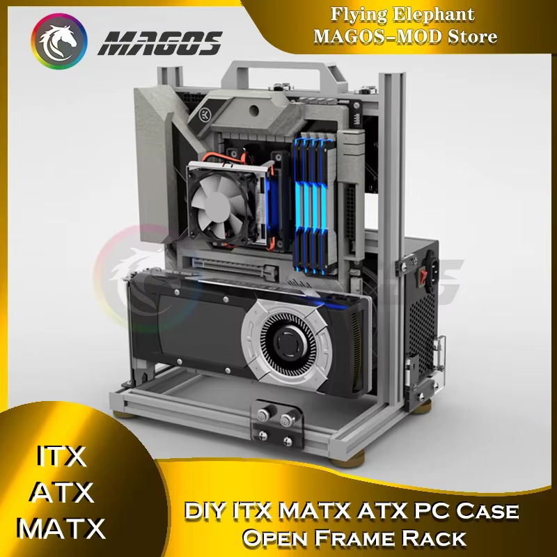 Armoire de jeu MOD ITX MATX, boîtier PC, cadre ouvert, tour ATX créative en aluminium, support de châssis d'ordinateur de jeu de bureau, bricolage