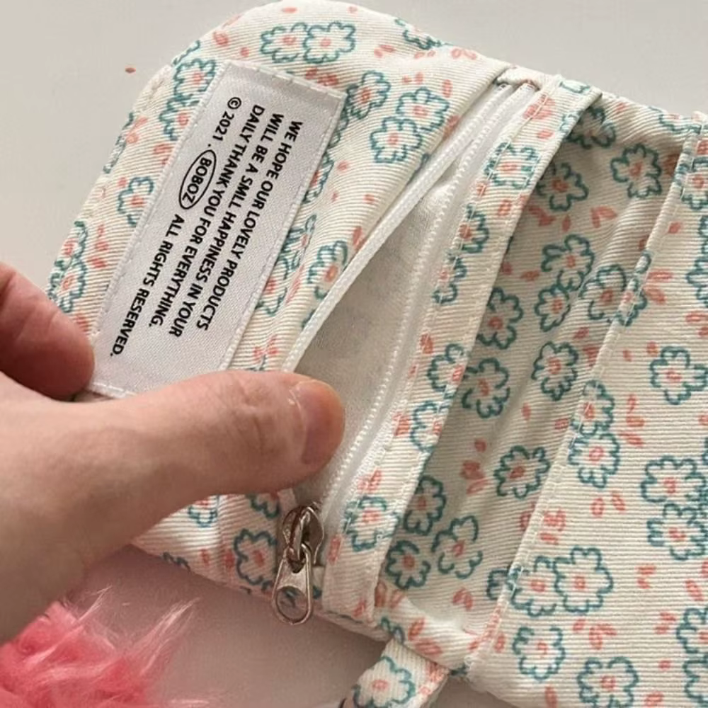 Simplicité florale mode coréenne portefeuille porte-carte étudiant porte-monnaie carte pour filles Portable mignon petit sac de rangement