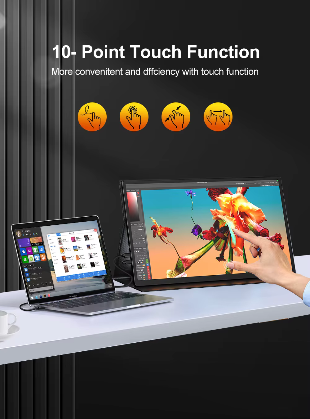 Moniteur à écran tactile portable UPERFECT 120 Hz 18