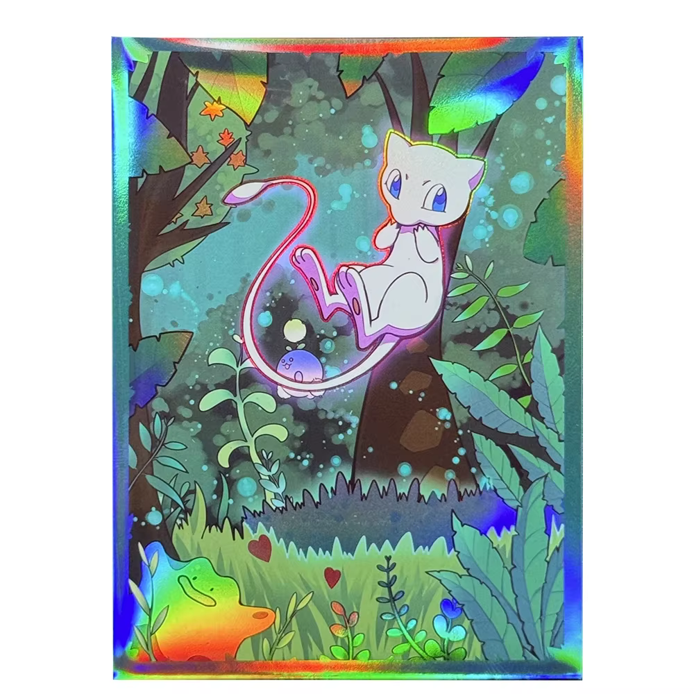 Juste de protection holographique Mewtwo pour jeu de table, manchon PTCG, carte nette, laser, argent, astronomique, ensemble de feuilles WS, 67x92mm, 60 pièces