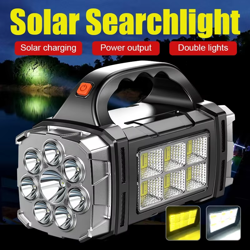 Lampe à main Portable Rechargeable 8/4 LED lampe de poche puissante Camping en plein air lumière de charge solaire torche USB avec lanterne de travail COB