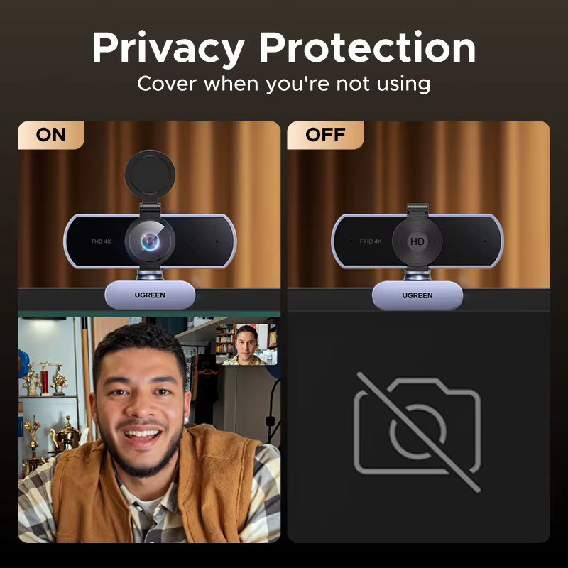 UGREEN 4K FHD 1080P Webcam 8MP pour PC