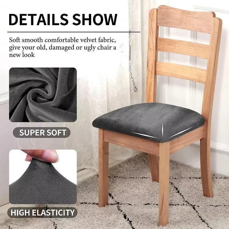 Housses de siège de chaise de salle à manger, housses de coussin élastiques amovibles et lavables pour chaise de salle à manger rembourrée