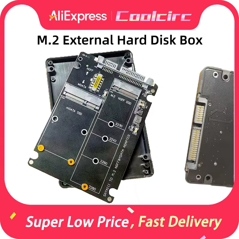 Boîtier de conversion de disque dur SSD M.2 vers SATA3 externe Coolcirc