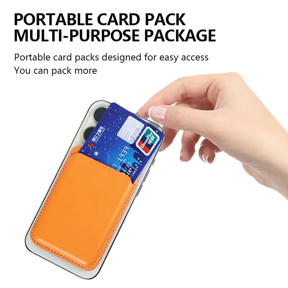 Porte-carte magnétique pour Magsafe, pochette de rangement multifonctionnelle en cuir avec support caché pour téléphone série 16 15 14 13 12