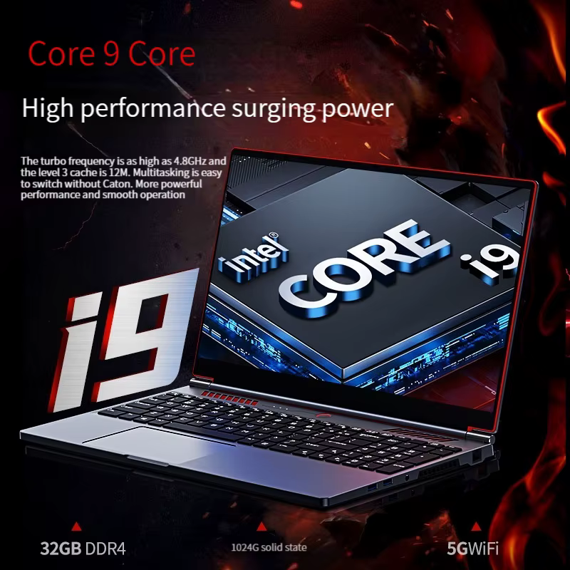 Nouvel ordinateur portable de jeu 2026 Intel Core i9-10885H i7 8750H GTX1650 4G Écran IPS 16