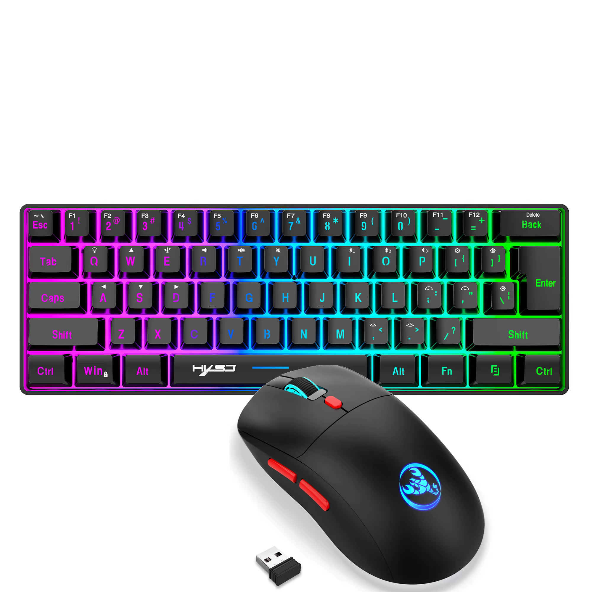 Ensemble clavier et souris de jeu sans fil 60%