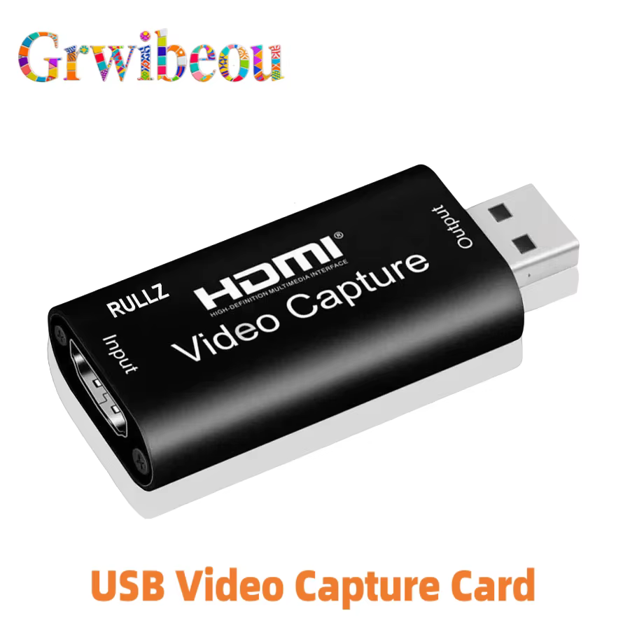 Carte de capture vidéo compatible HDMI vers USB 1080P USB 2.0 Game Grabber Box pour PS4 DVD Caméra PC Enregistrement Streaming en direct