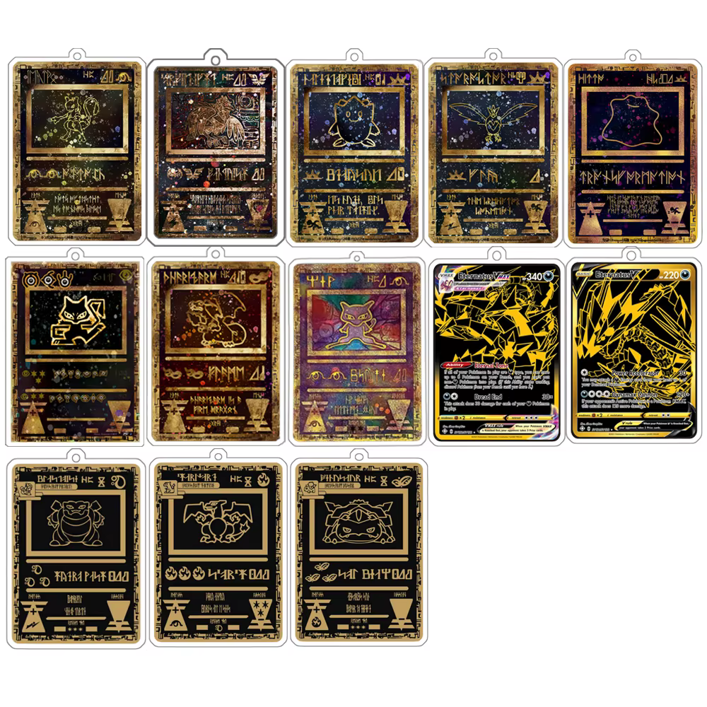Porte-clés Double face Pokemon Mew Mewtwo Charizard Ditto Blastoise, petites cartes en acrylique, personnages d'anime, pendentif, accessoires de jeu, jouets