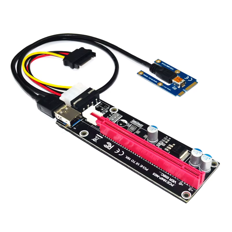 Mini PCIe vers PCI express 16X Riser pour ordinateur portable carte graphique externe EXP GDC BTC Antminer Miner mPCIe