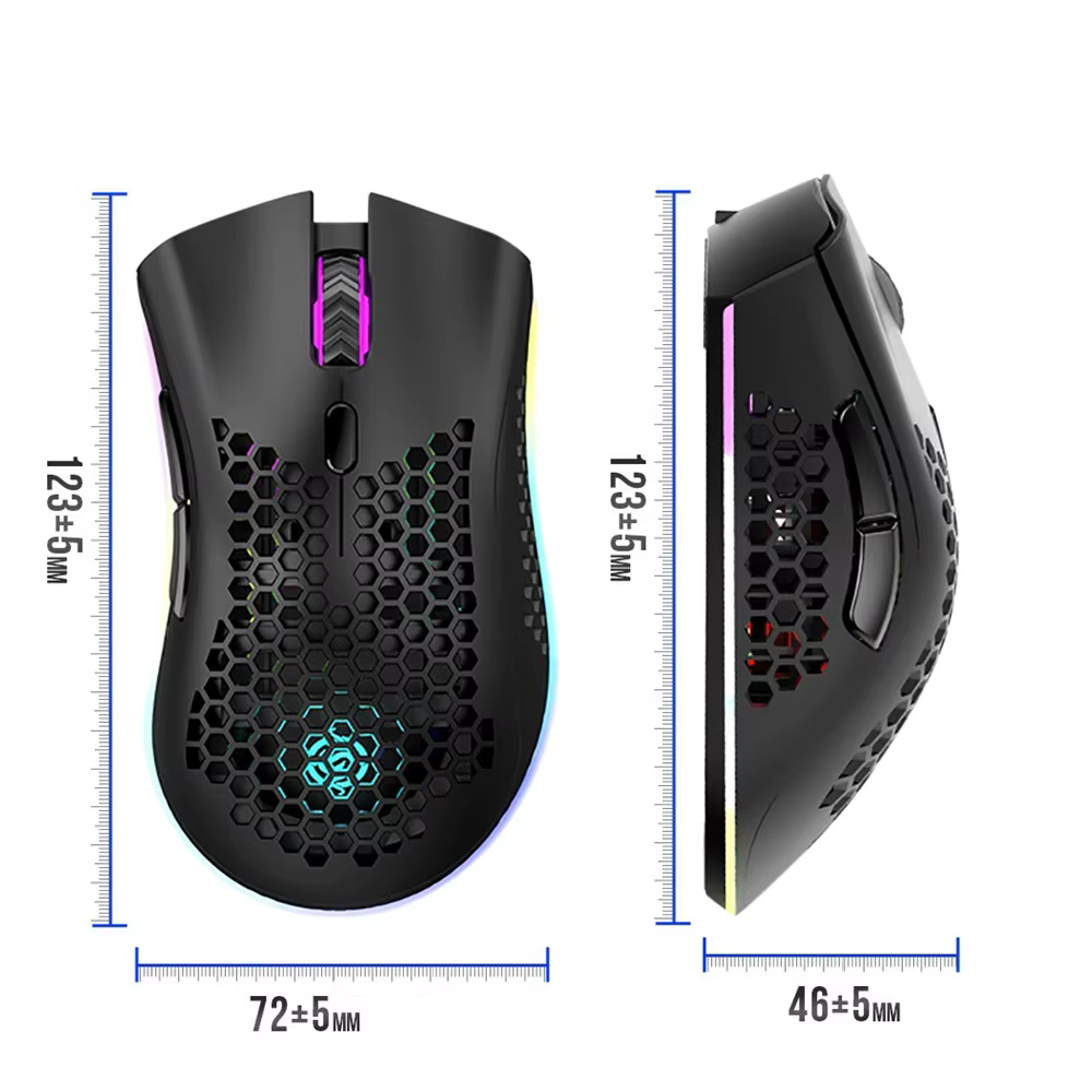 Souris de jeu Rechargeable USB 2.4G sans fil RGB lumière ergonomie