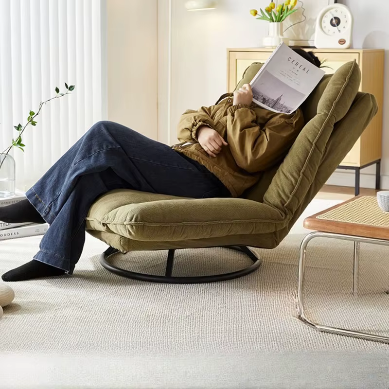 Fauteuils de salon design confortables, fauteuils inclinables et pivotants pour chambre à coucher, fauteuils d'appoint pour salon, canapé paresseux, fauteuil Bujany, mobilier de luxe
