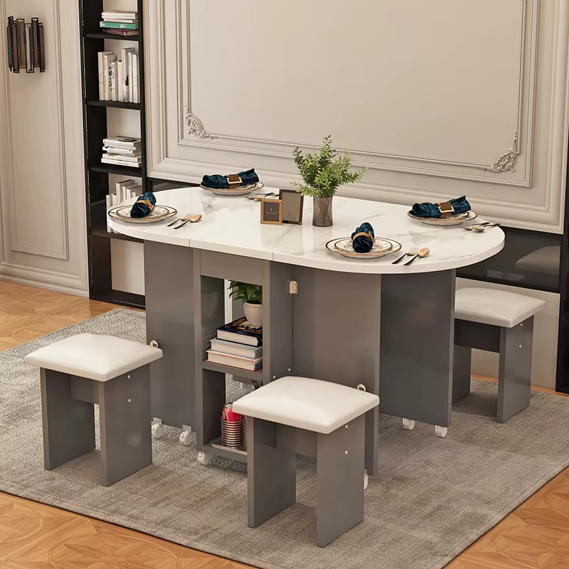 Table à manger pliante ensemble 4 chaises Table à manger De luxe nordique italienne décorer Simple Mesas Y Sillas De Comedor meubles De cuisine