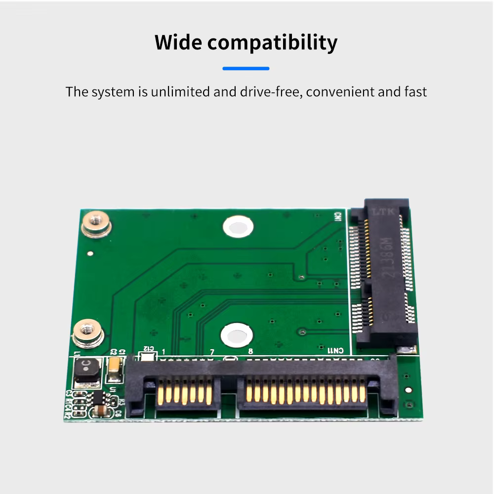 TISHRIC M.2 MSATA SSD vers 2.5 SATA adaptateur M2 Mini PCI SSD convertisseur carte Riser Module