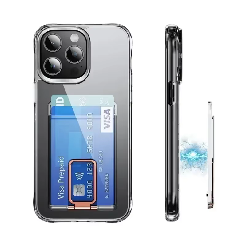 Porte-cartes magnétique Magsafe pour iPhone, porte-cartes transparent, Samsung S25, S23, S24, Ultra, portefeuille Macsafe, 16, 15, 14, 13, 12