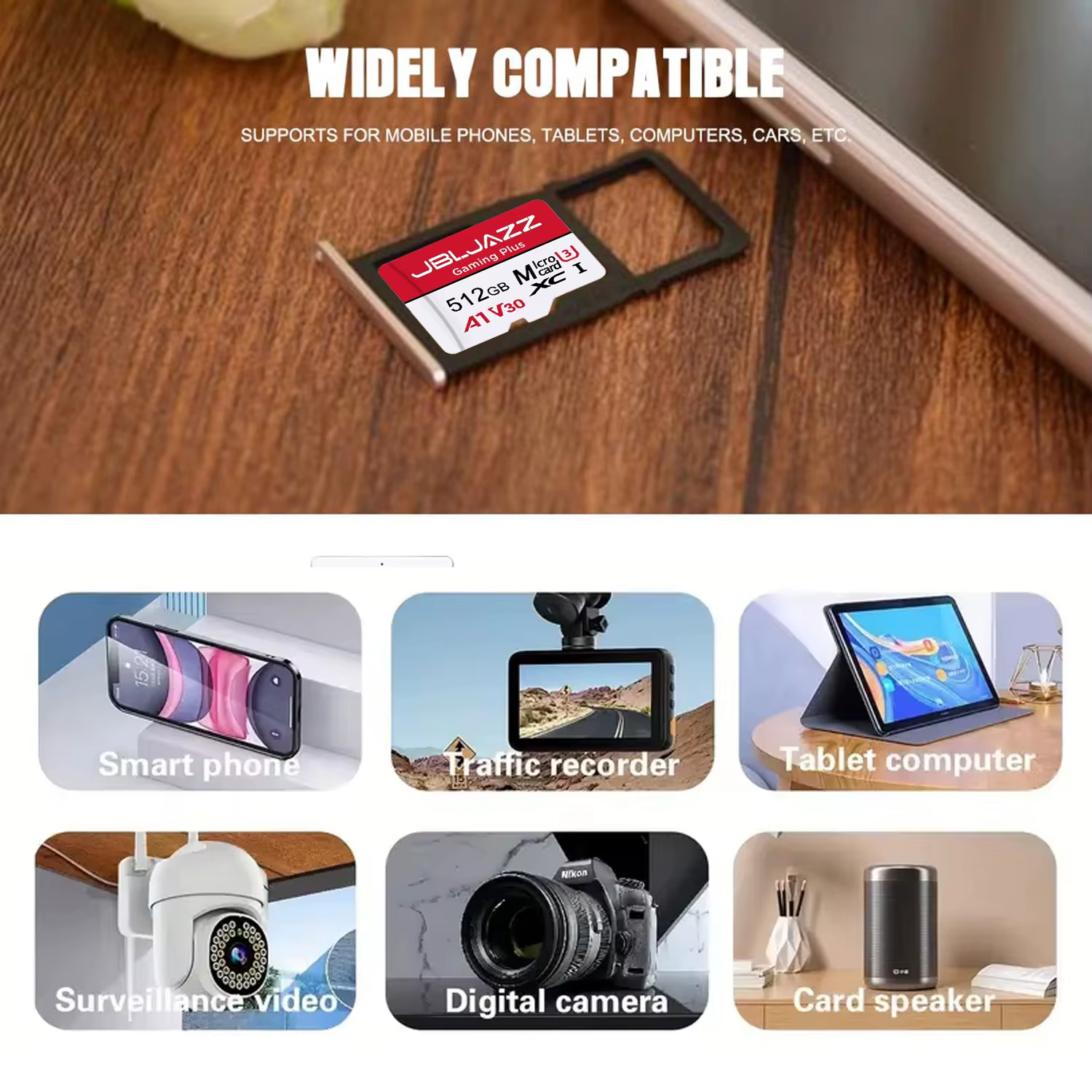 Carte Micro SD 64 Go 128 Go 256 Go 512 Go