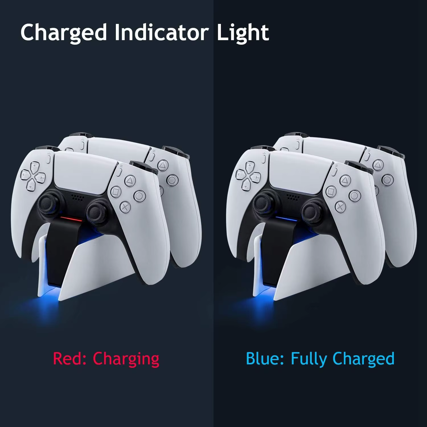 Station de recharge sans fil de jeu pour PS5 avec double