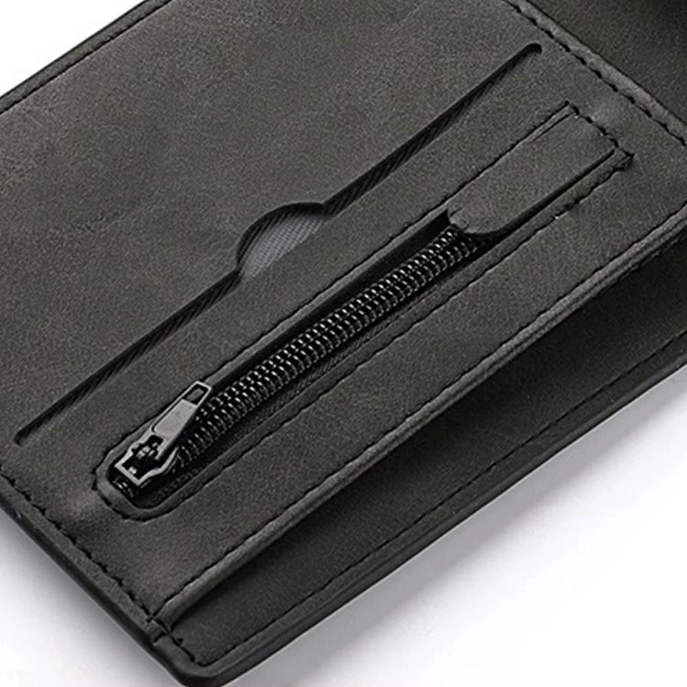 Portefeuille multi-cartes pour hommes, porte-monnaie pliable de grande capacité, porte-monnaie court en cuir PU