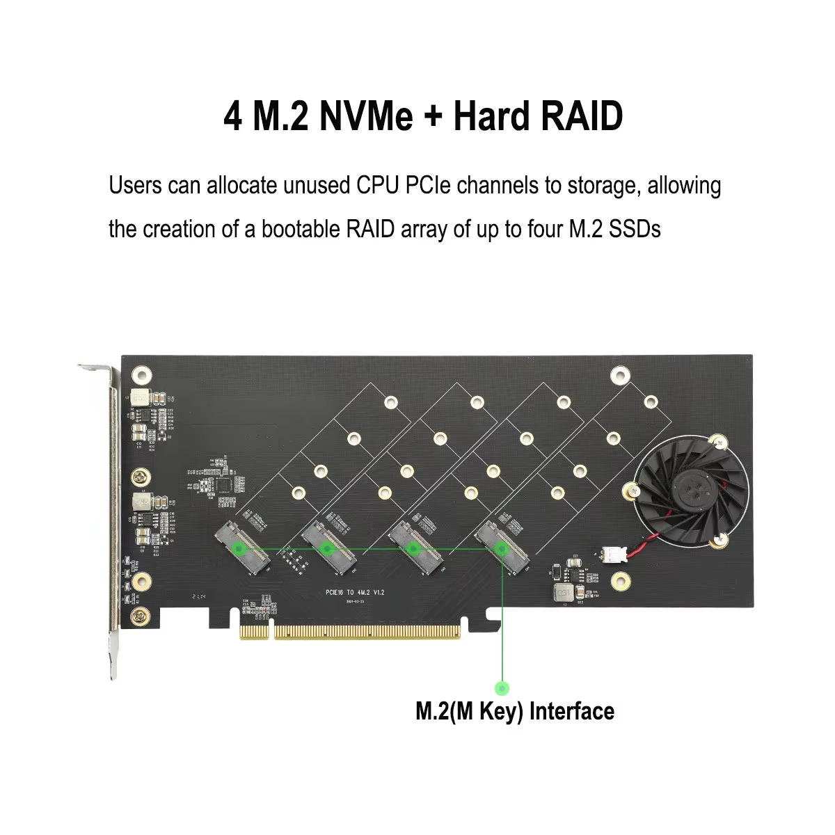 IOCREST – carte adaptateur de contrôleur riser M.2 NVMe vers Pcie 4.0 X16