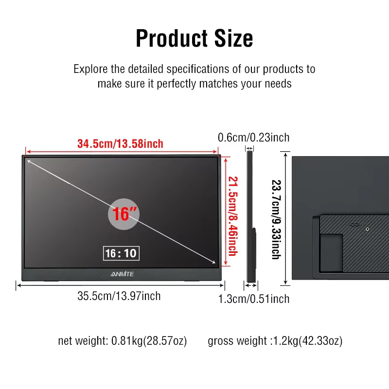 Moniteur tactile portable 16 pouces 2