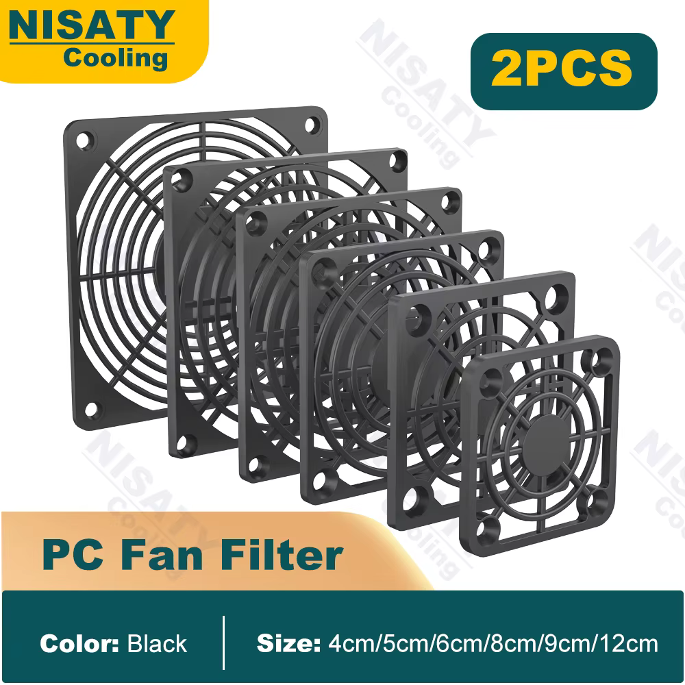 2 pièces léger PC ventilateur filtre à poussière écran 40mm 50mm 60mm 80mm 90mm120mm plastique anti-poussière grilles