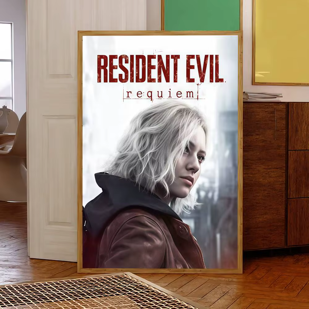 Affiche autocollante décorative R-Resident Evil Requiem pour chambre à coucher