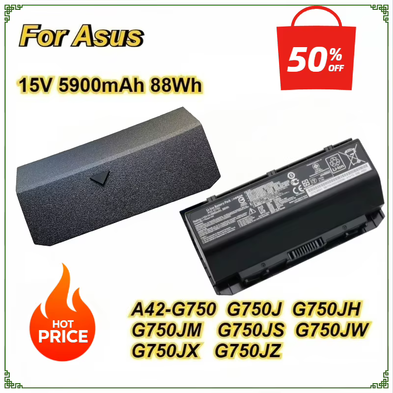 Batterie d'ordinateur portable pour ASUS A42-G750 G750J G750JH G750JM G750JS G750JW G750JX G750JZ