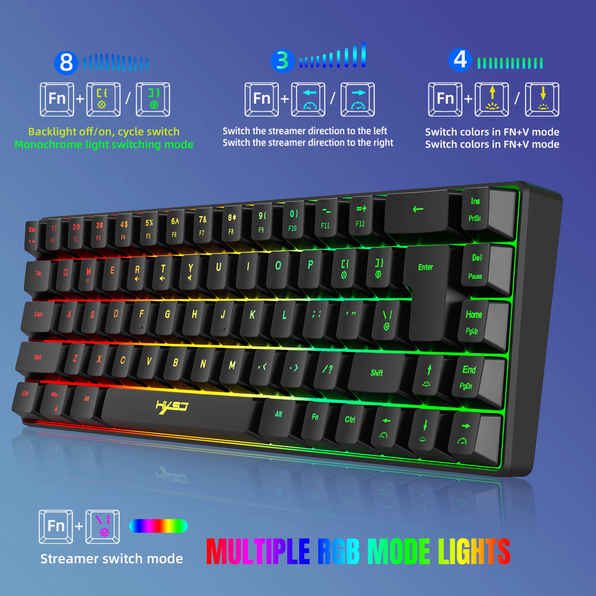 Kit clavier et souris de jeu à 68 touches