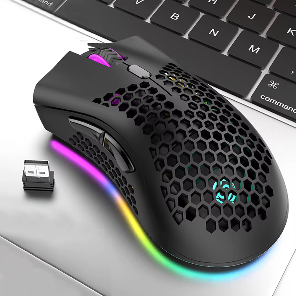 Souris de jeu Rechargeable USB 2.4G sans fil RGB lumière ergonomie