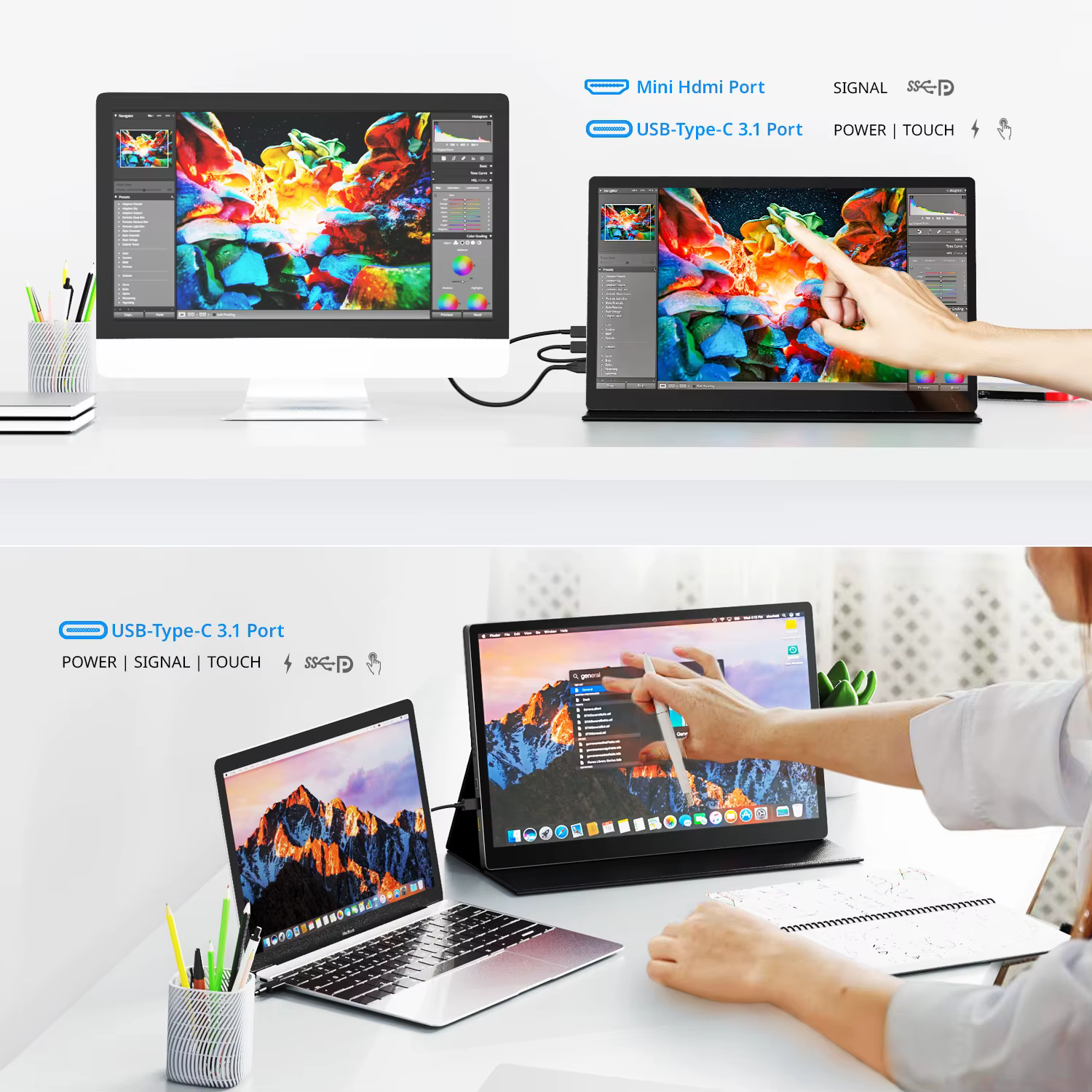 Moniteur portable tactile 15' Full HD