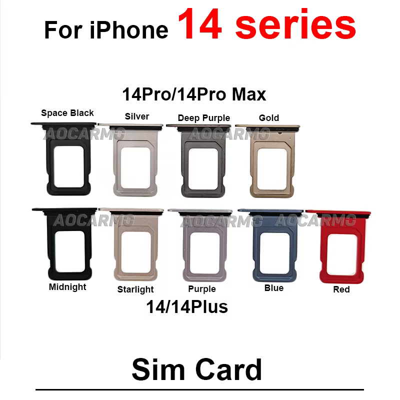 Support double carte SIM pour iPhone 14 Pro Max 14PLUS 14Pro 5G – Pièce de rechange pour emplacement de carte SIM