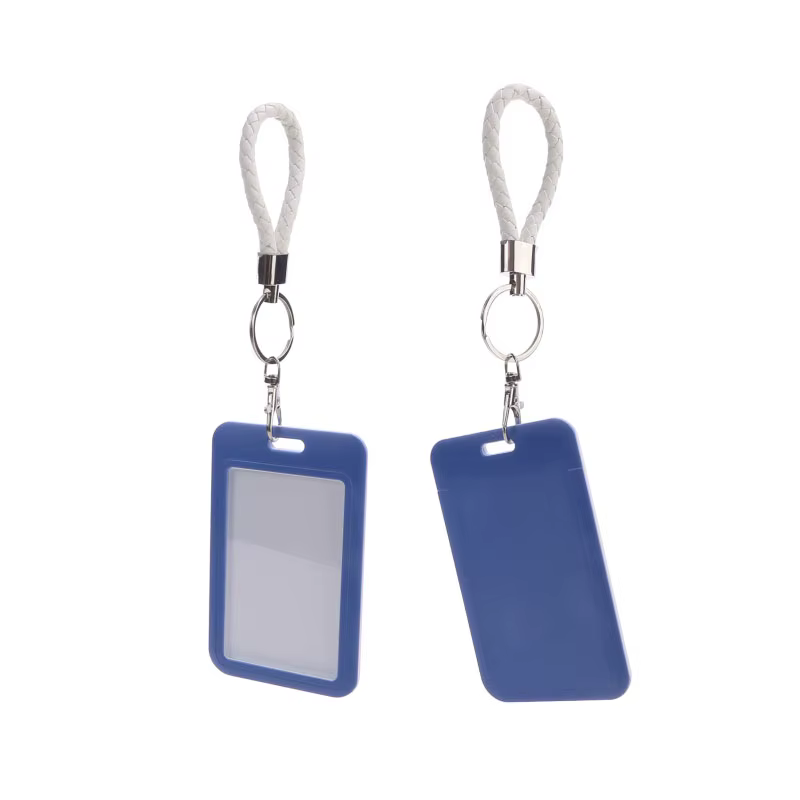 Housse de protection pour carte d'identité, porte-clés simple de couleur unie, porte d'accès scolaire, porte-carte de crédit, sac multifonctionnel