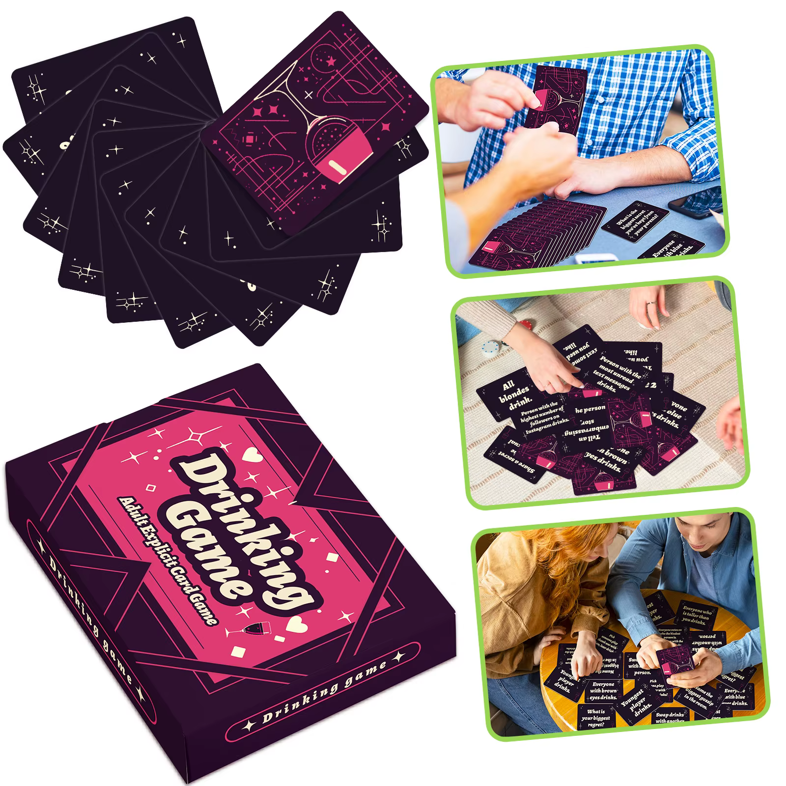 Cartes de jeu de société pour adultes, 50 pièces/boîte, jeu de table à thème vin, pour team building et animation de fête, produit phare
