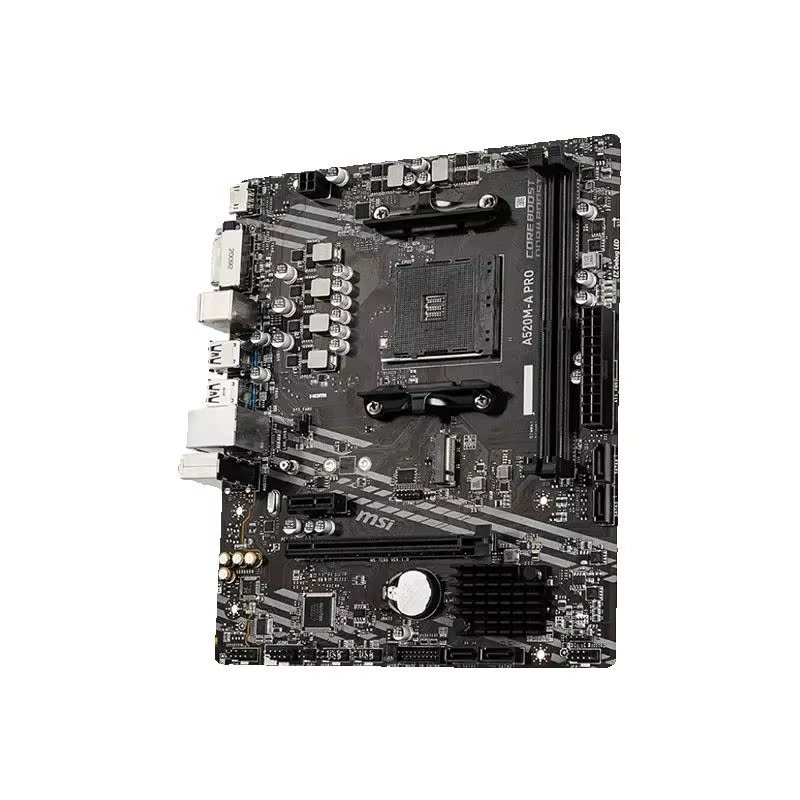 Nouveau MSI A520M A PRO Micro ATX AMD A520 DDR4 M.2 USB3.2 STAT 3.0 SSD/64G meilleur support R9 ordinateur de bureau CPU Socket AM4 carte mère