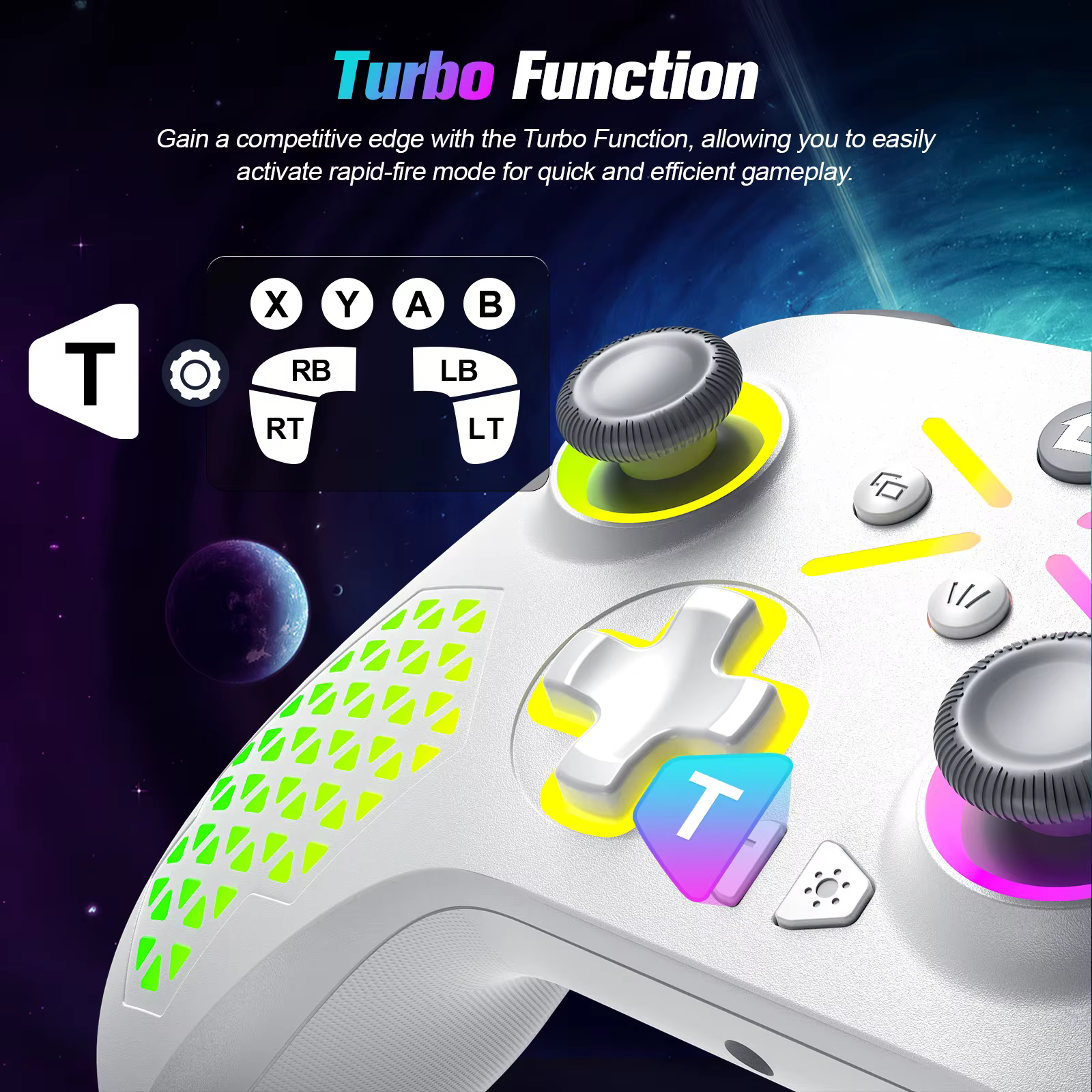 Manette de jeu Turpow RGB pour contrôleur Xbox One