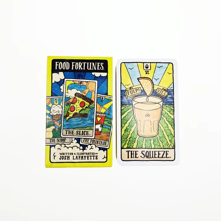 Nouveau 78 cartes alimentaires et boissons illustrées Collection de Tarot nourriture Fortunes jeu mystique jeux de société Divination imaginative
