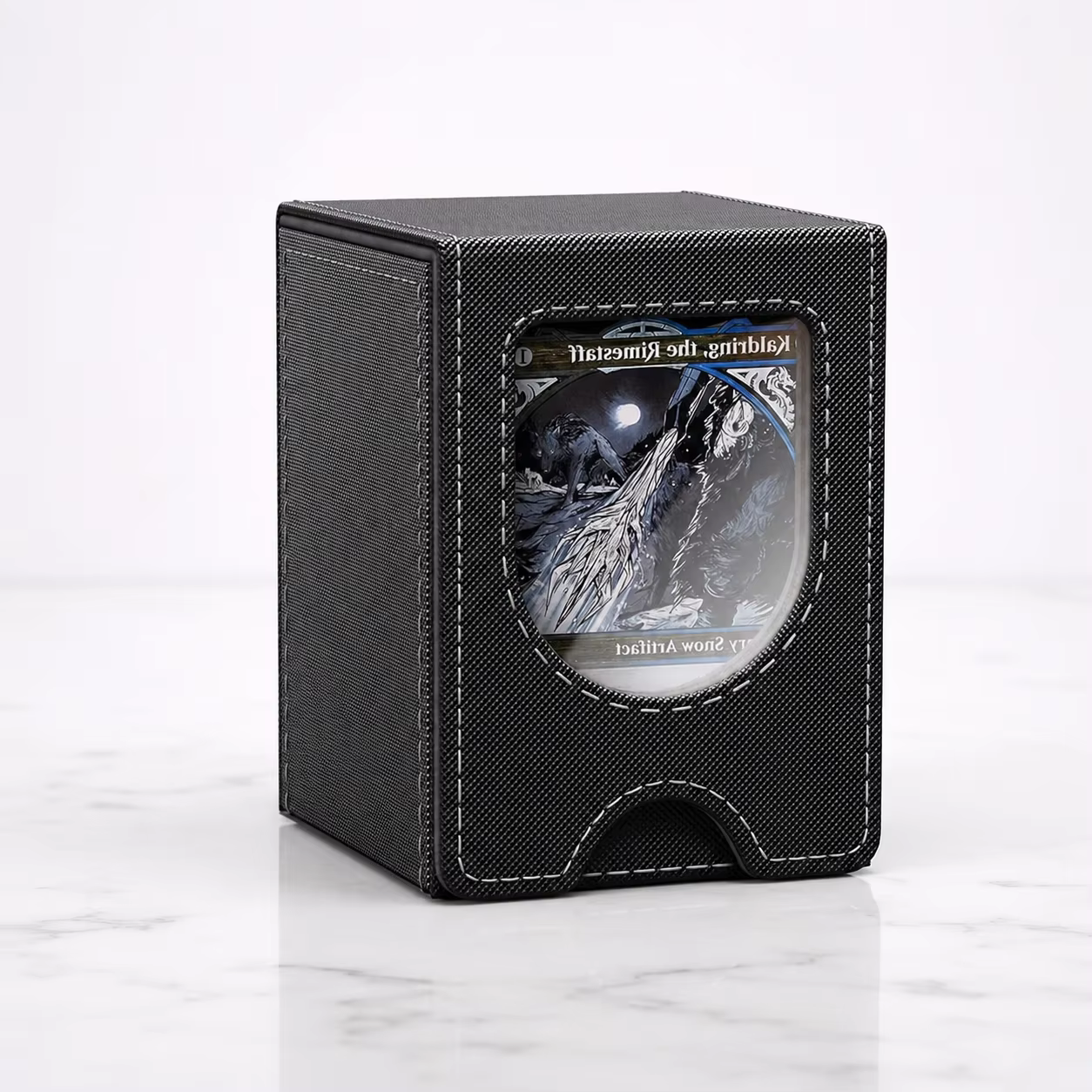 Boîte de rangement pour deck MTG Commander, boîte de rangement magnétique en cuir PU pouvant contenir plus de 100 cartes à double pochette ; adaptée aux cartes TCG, PTCG, CCG